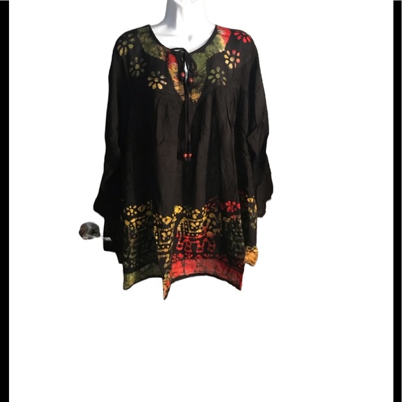NWT.  BLOUSE by Sacred Threads.    218882.  BL/RD 1. - Picture 3 of 4